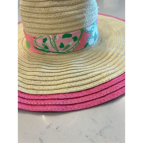 NWOT Lilly Pulitzer pretty pink tootie straw floppy beach sun hat oversized